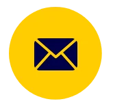 Ícone de envelope em círculo amarelo representando o cadastro de pontos e alertas de chegada e saída da Cellblock.